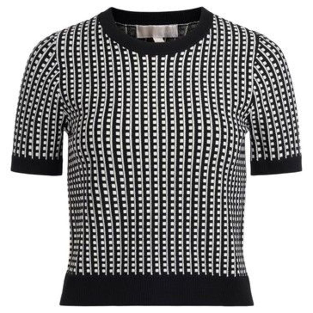 MICHAEL Michael Kors  short-sleeved shirt in white and black.  women's Sweater in Other