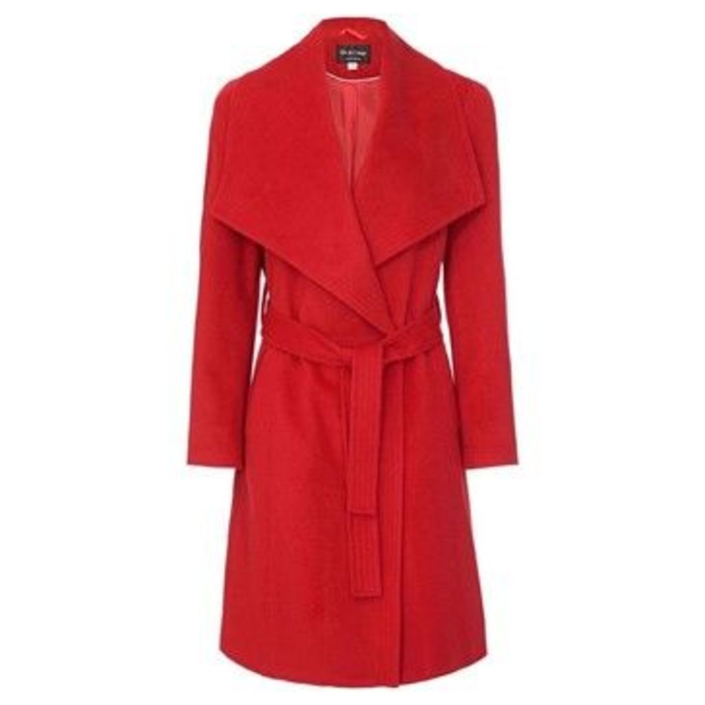 Womens Winter Belted Wrap Coat  women's Trench Coat in Red