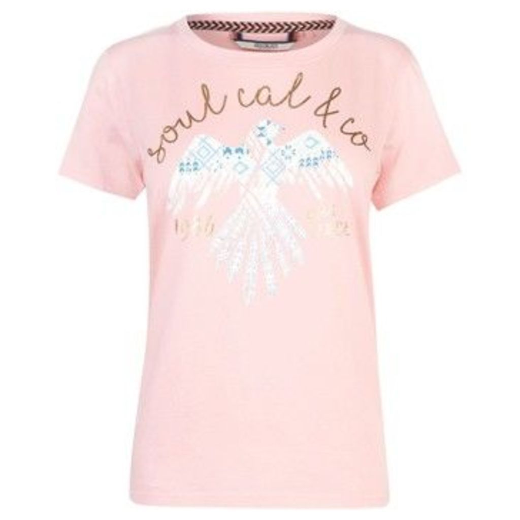 Soulcal  Fashion Luxe T Shirt Ladies  women's T shirt in Pink
