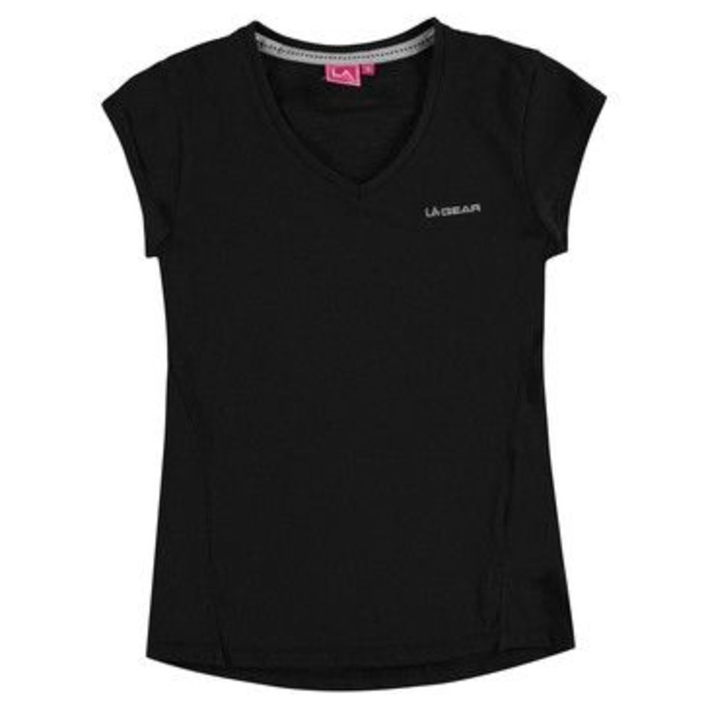 L.A. Gear  V Neck T Shirt Ladies  women's T shirt in Black