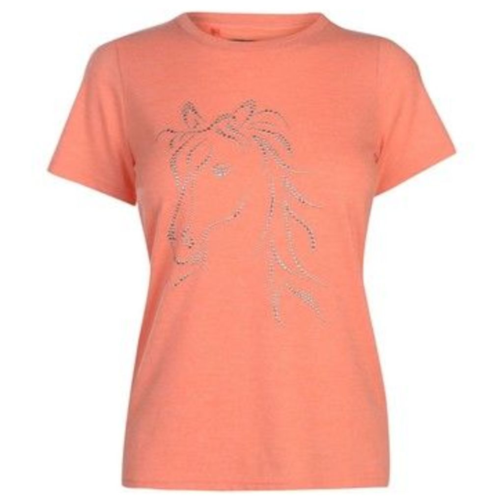 Requisite  Sequin Horse T Shirt  women's T shirt in Pink