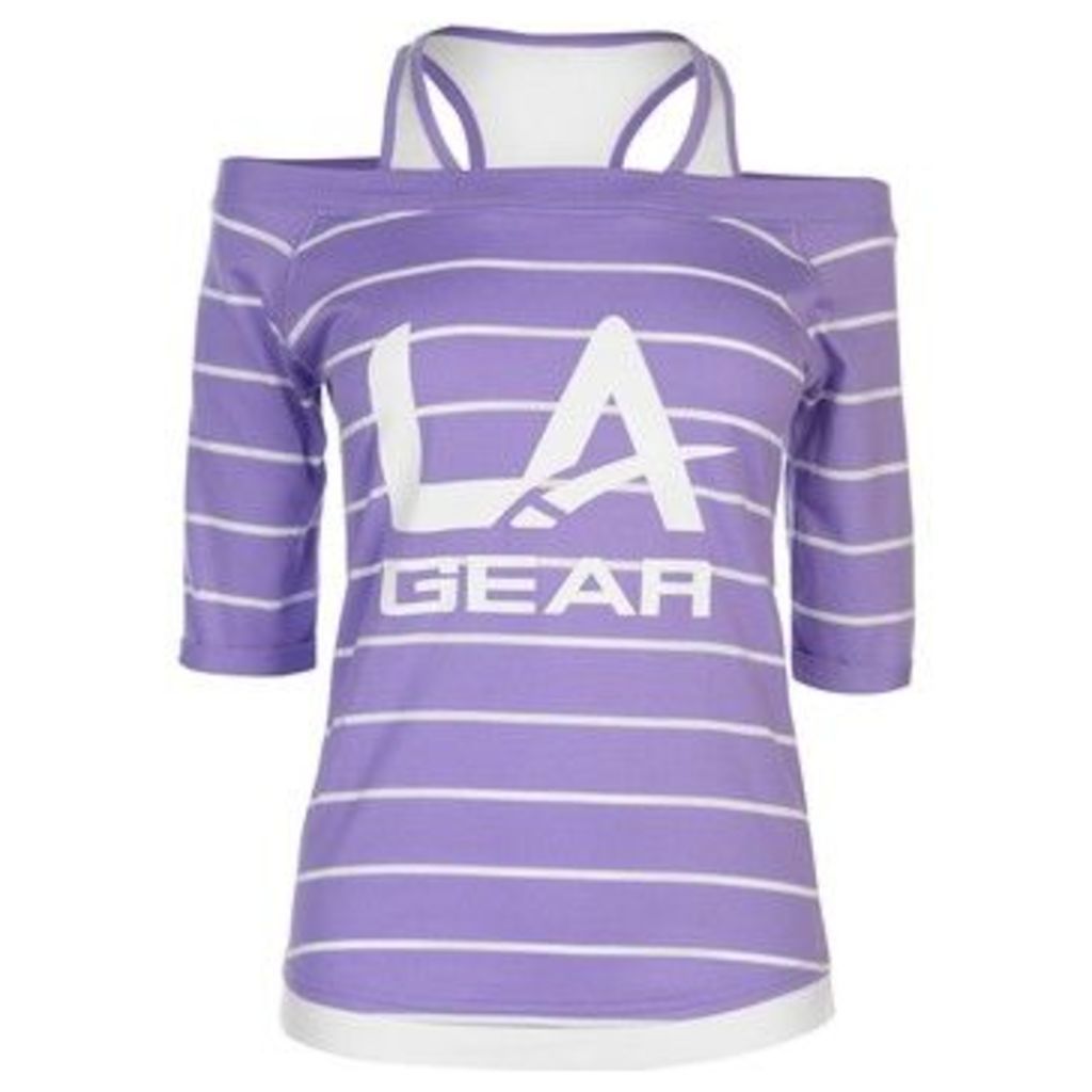 L.A. Gear  Mock Layer T Shirt Ladies  women's T shirt in Purple