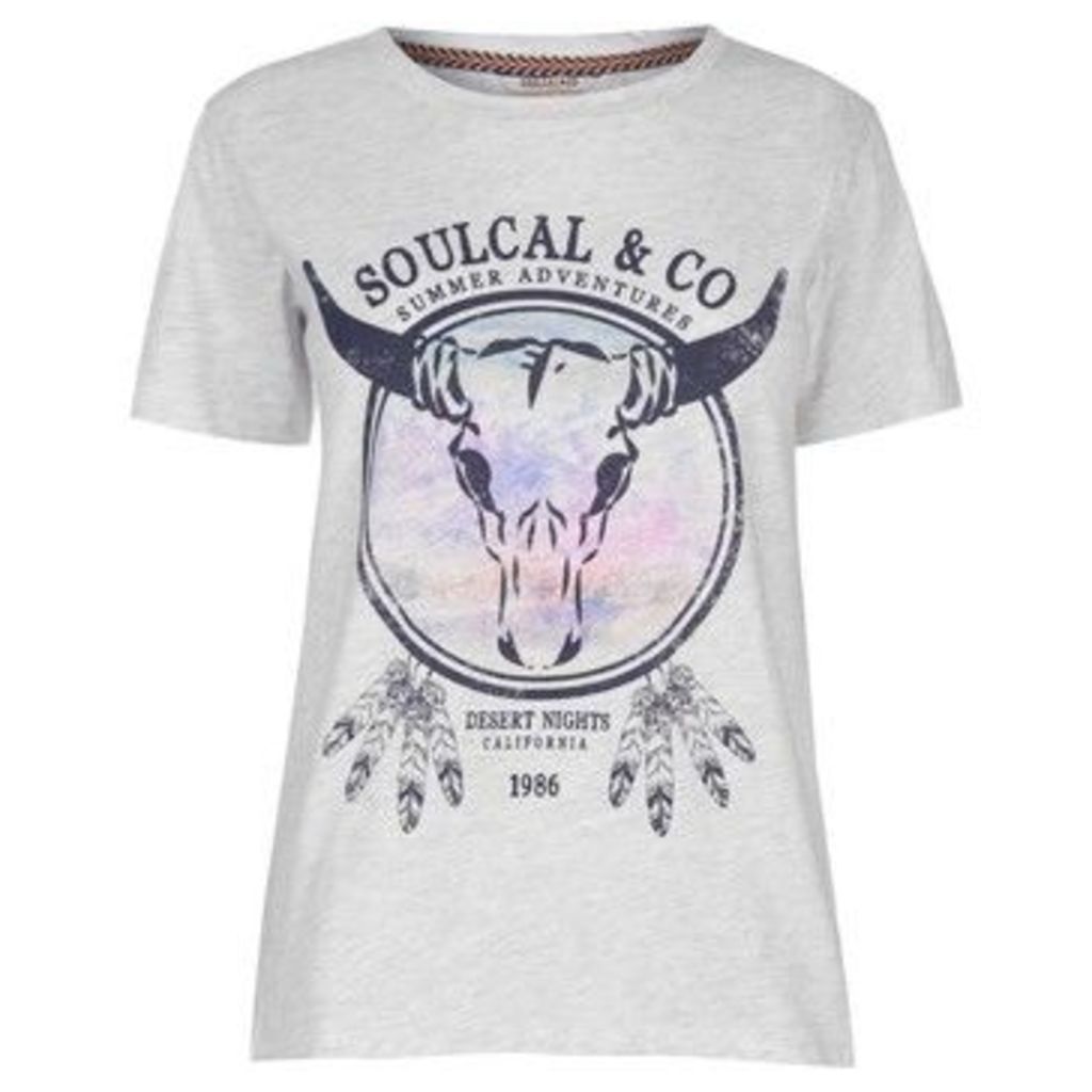 Soulcal  Fashion Luxe T Shirt Ladies  women's T shirt in Grey