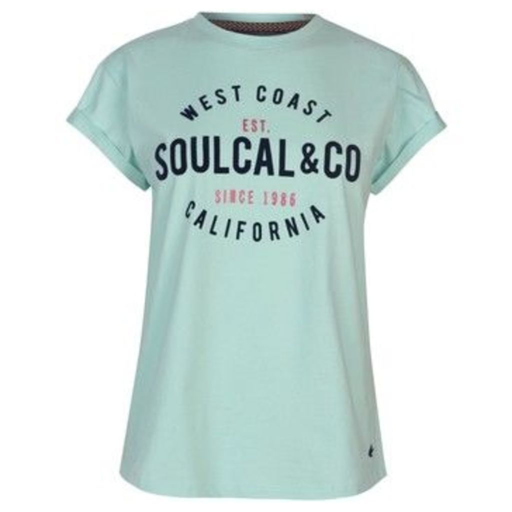 Soulcal  Logo T Shirt Ladies  women's T shirt in Green
