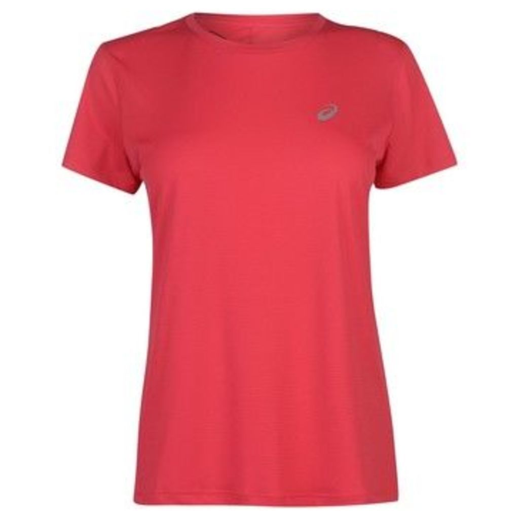 Asics  Short Sleeve Running T Shirt Ladies  women's T shirt in Pink