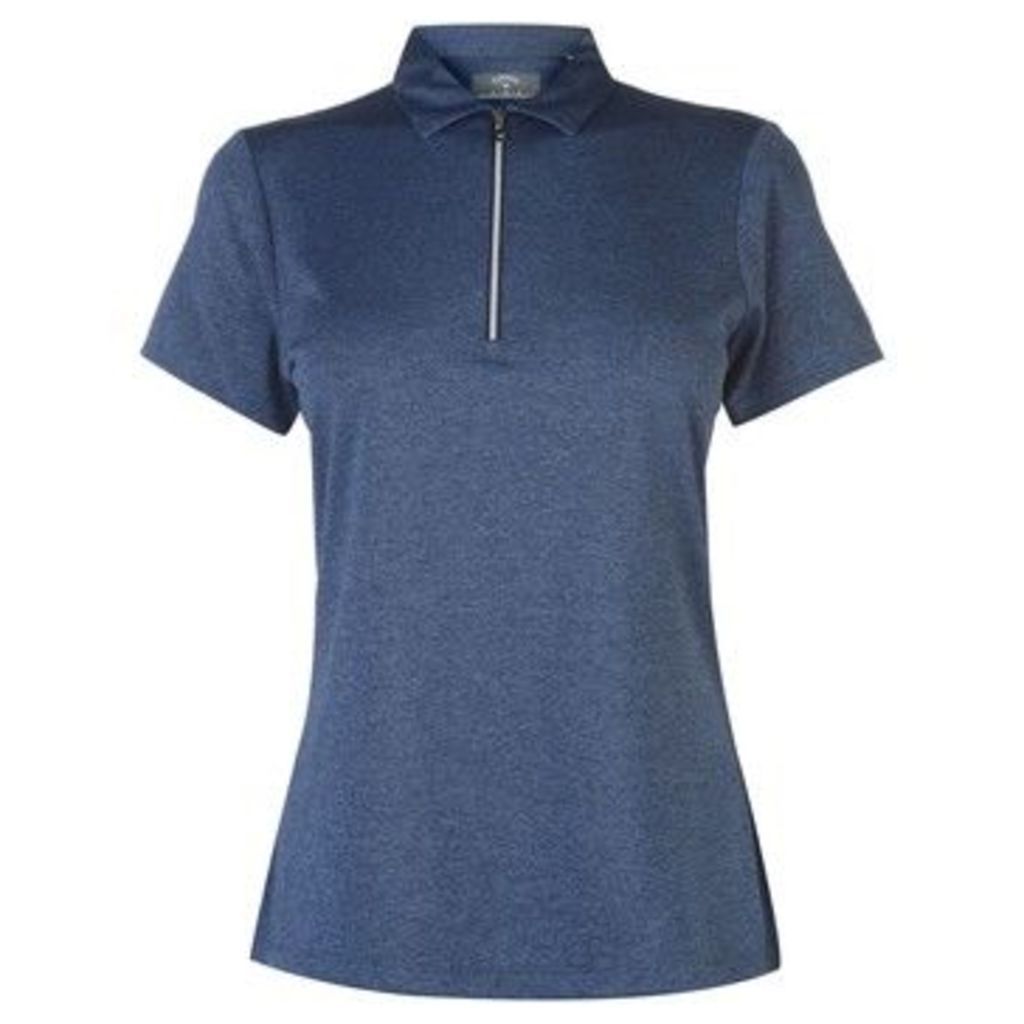 Callaway  Short Sleeve Heathered Polo Ladies  women's Polo shirt in Blue