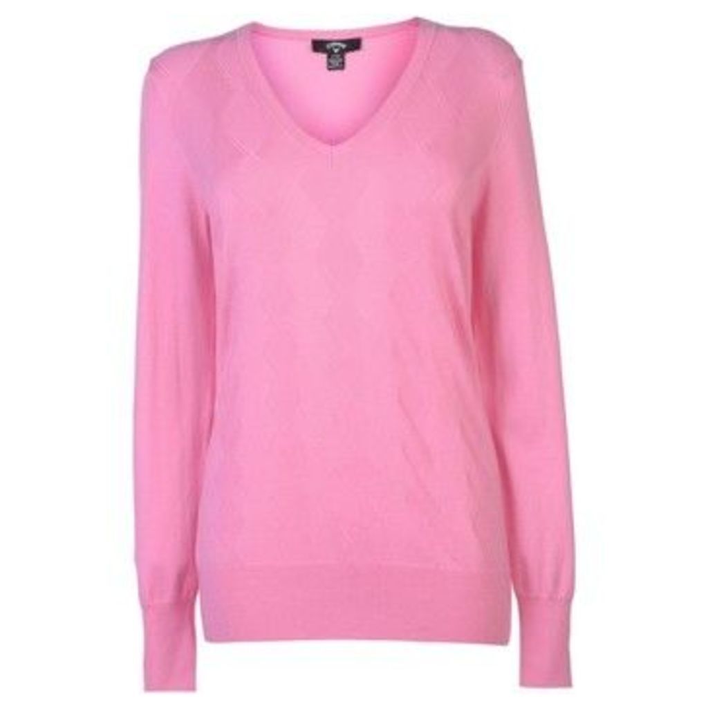 Callaway  Argyle Sweater Ladies  women's Sweatshirt in Pink