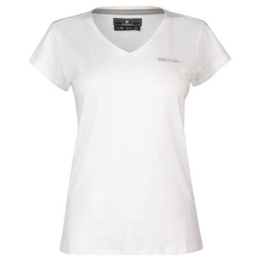 Donnay  V Neck Tee Ladies  women's T shirt in White