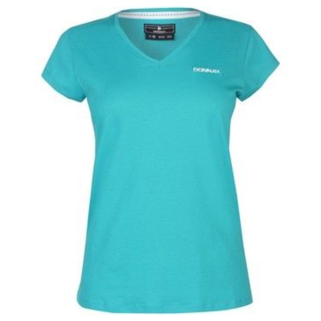 Donnay  V Neck Tee Ladies  women's T shirt in Blue