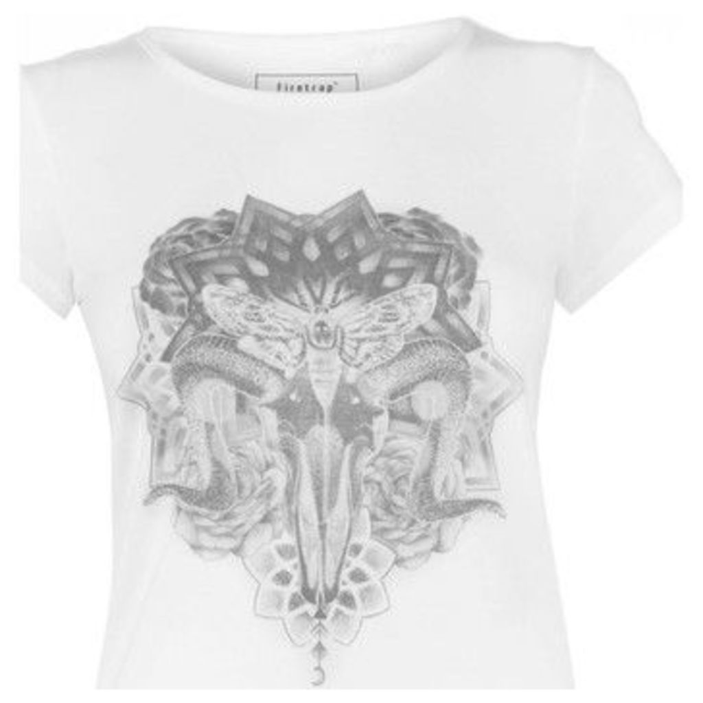 Firetrap  Graphic T Shirt Ladies  women's T shirt in White
