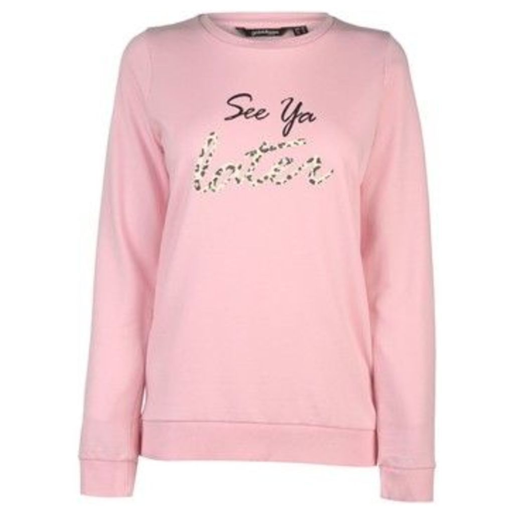 Golddigga  Slogan Sweater Ladies  women's Sweatshirt in Pink