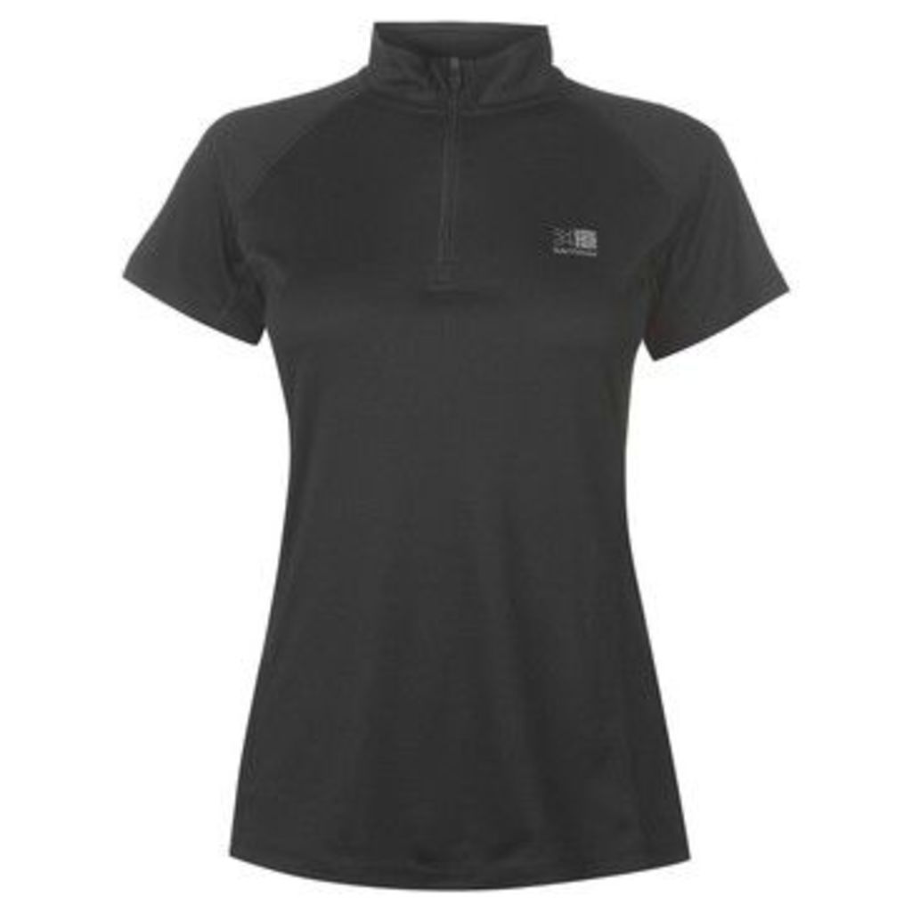 Karrimor  quarter Zip Short Sleeve T Shirt Ladies  women's T shirt in Black