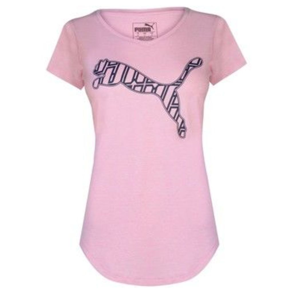 Puma  Heath Cat T Shirt Ladies  women's T shirt in Pink