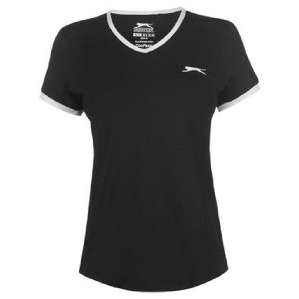 Slazenger  Court T Shirt Ladies  women's T shirt in Black