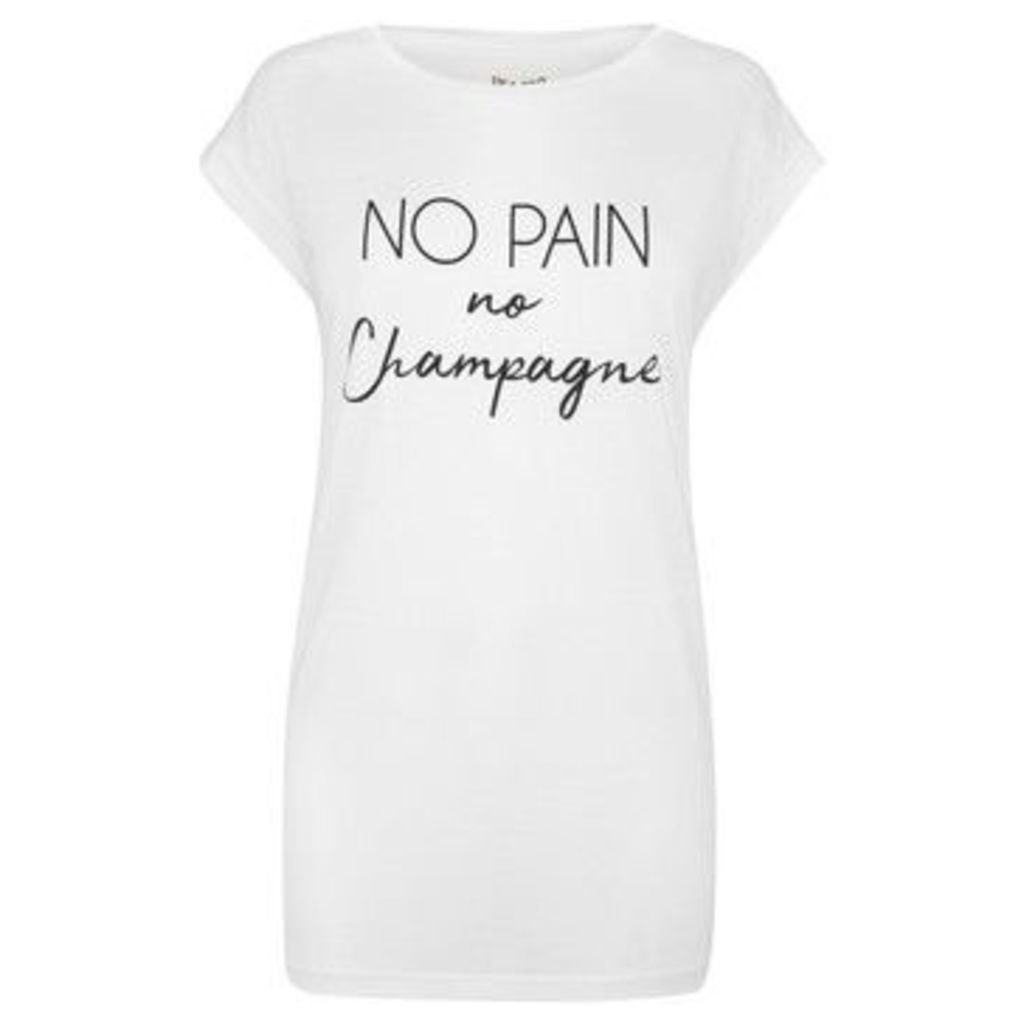 Usa Pro  No Pain Slogan T Shirt Ladies  women's T shirt in White
