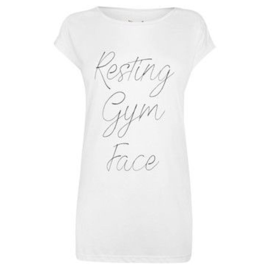 Usa Pro  Resting Gym Face Slogan T Shirt Ladies  women's T shirt in White