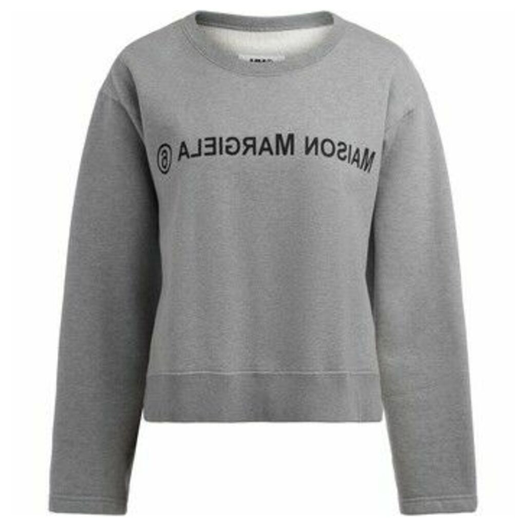 Mm6 Maison Margiela  gray melange sweatshirt with front logo  women's Sweatshirt in Grey