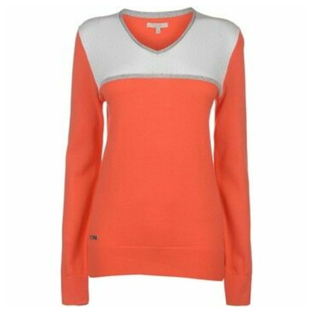 adidas  V Neck Golf Sweater Ladies  women's Sweater in Orange