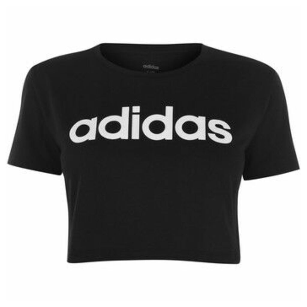 adidas  D2M Cropped T Shirt Ladies  women's T shirt in Black