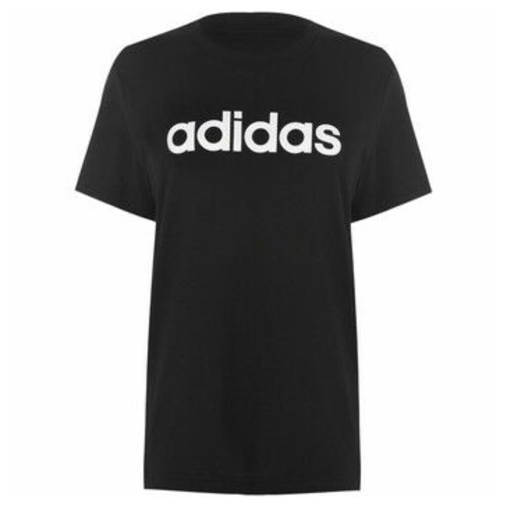 adidas  Linear Boyfriend QT T Shirt Ladies  women's T shirt in Black