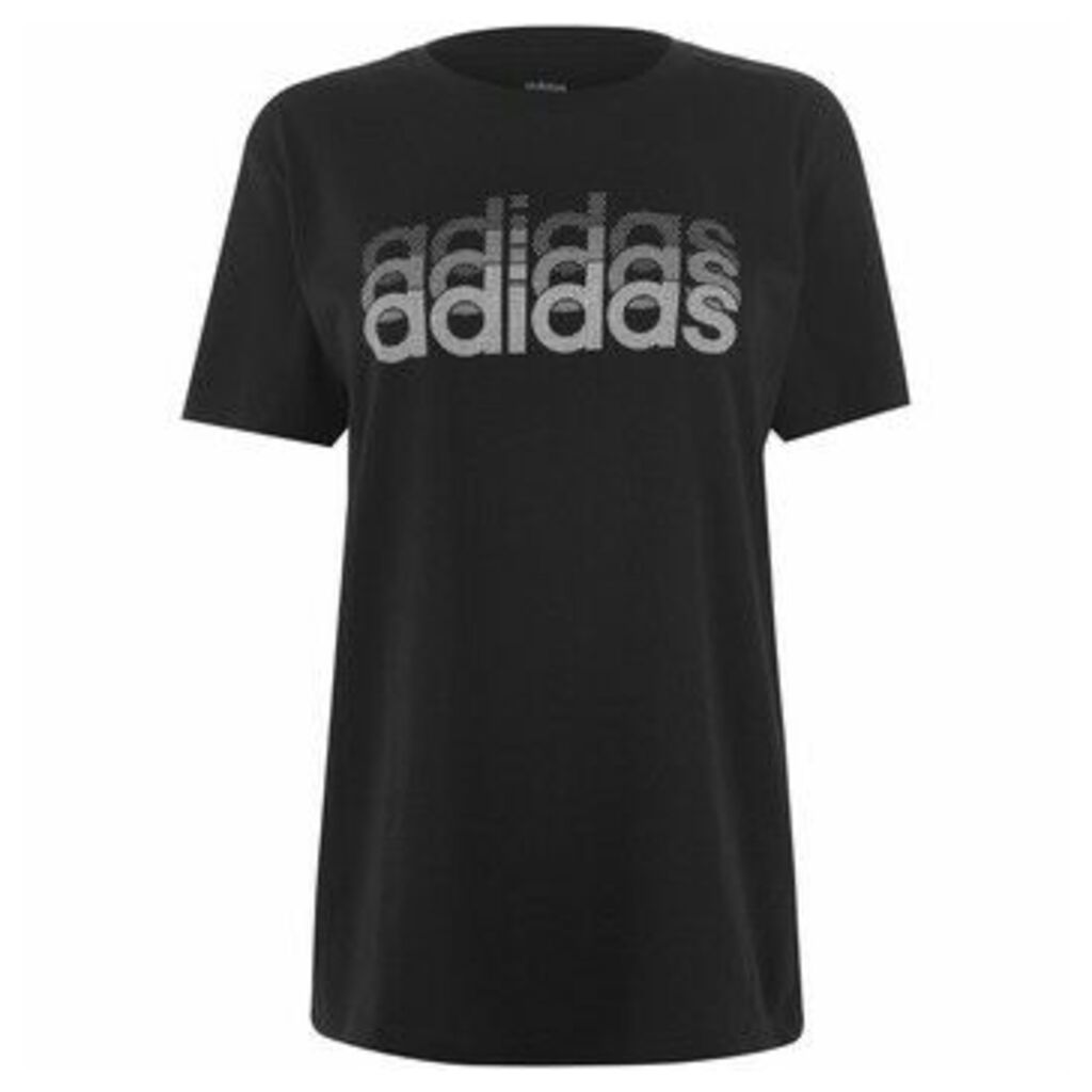 adidas  Line Repeat T Shirt Ladies  women's T shirt in Black