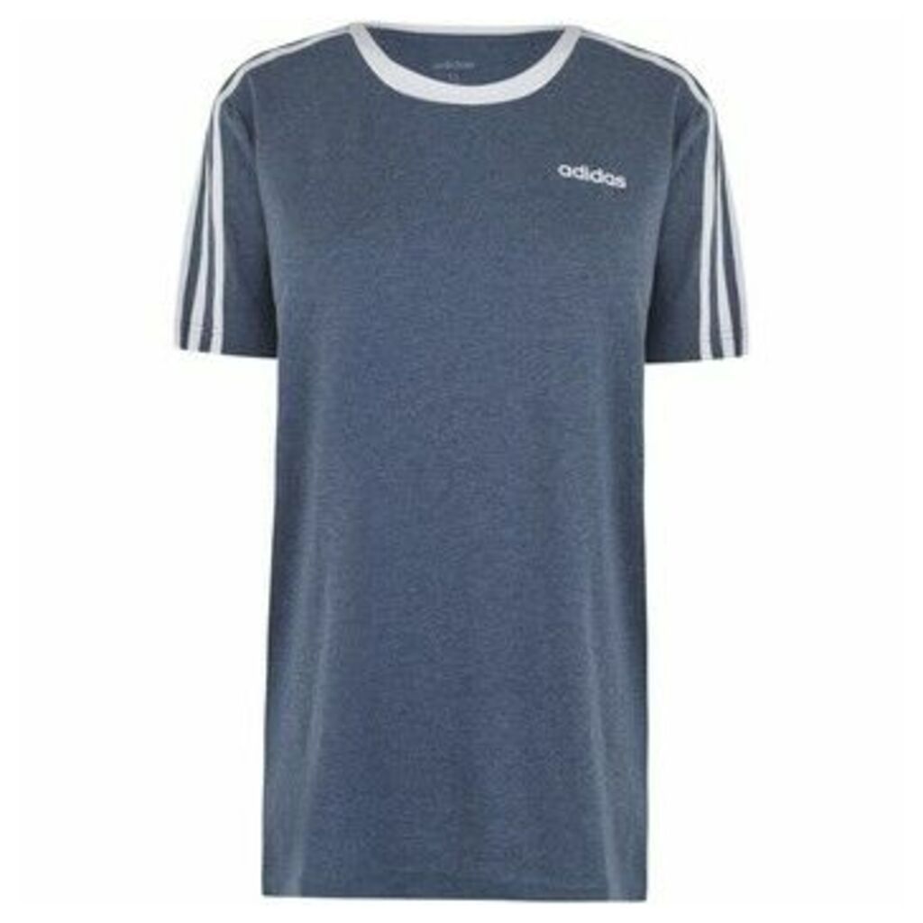 adidas  Essentials 3 Stripe T Shirt Ladies  women's T shirt in Blue