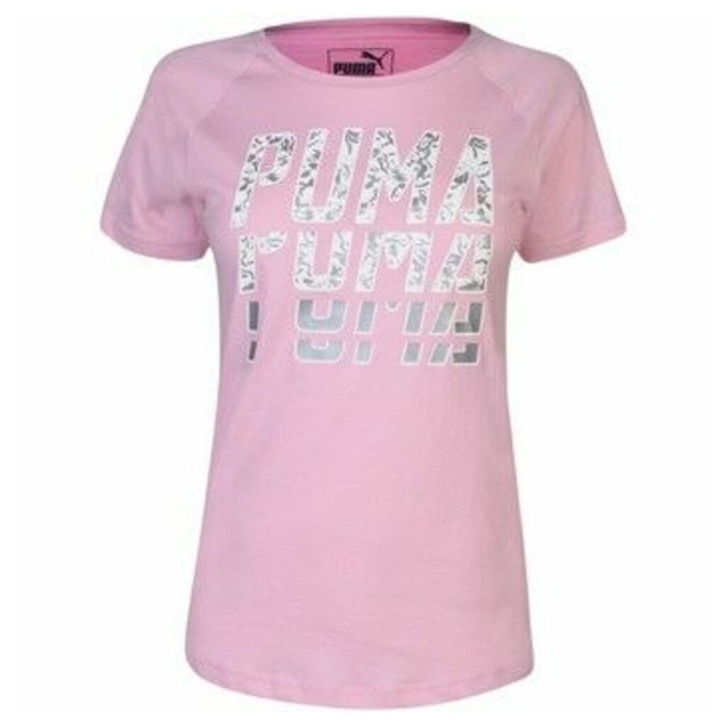 Puma  Repeat Word T Shirt Ladies  women's T shirt in Multicolour