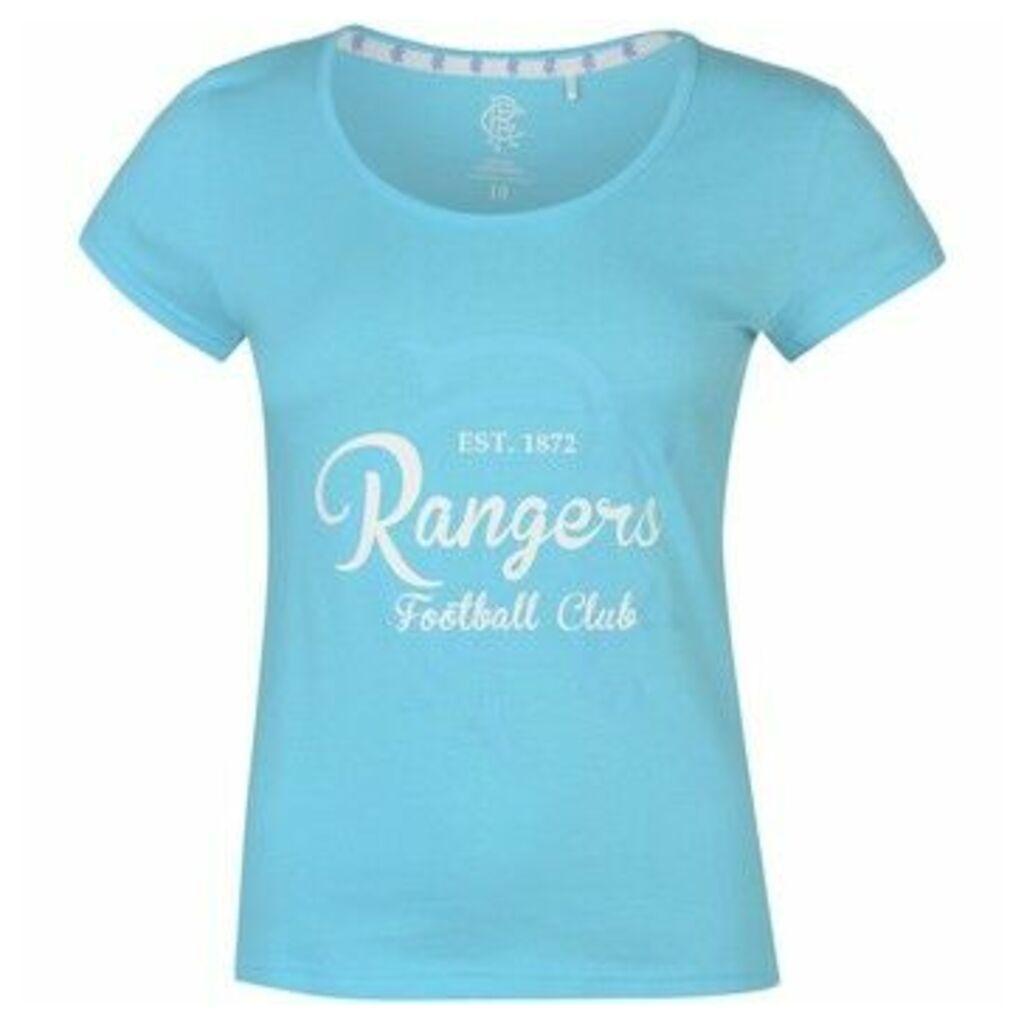 Team  FC Crest Print T Shirt Ladies  women's T shirt in Blue