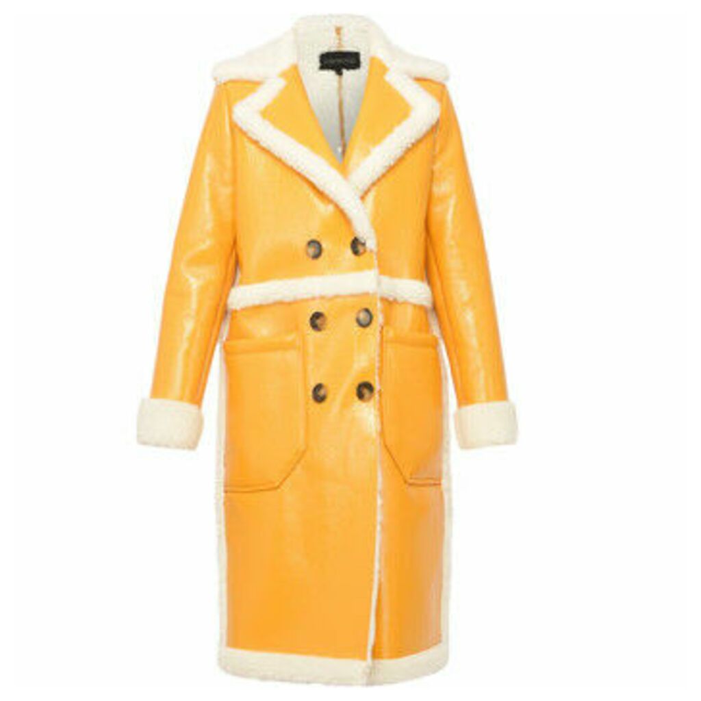 Long coat FEELING  women's Coat in Yellow