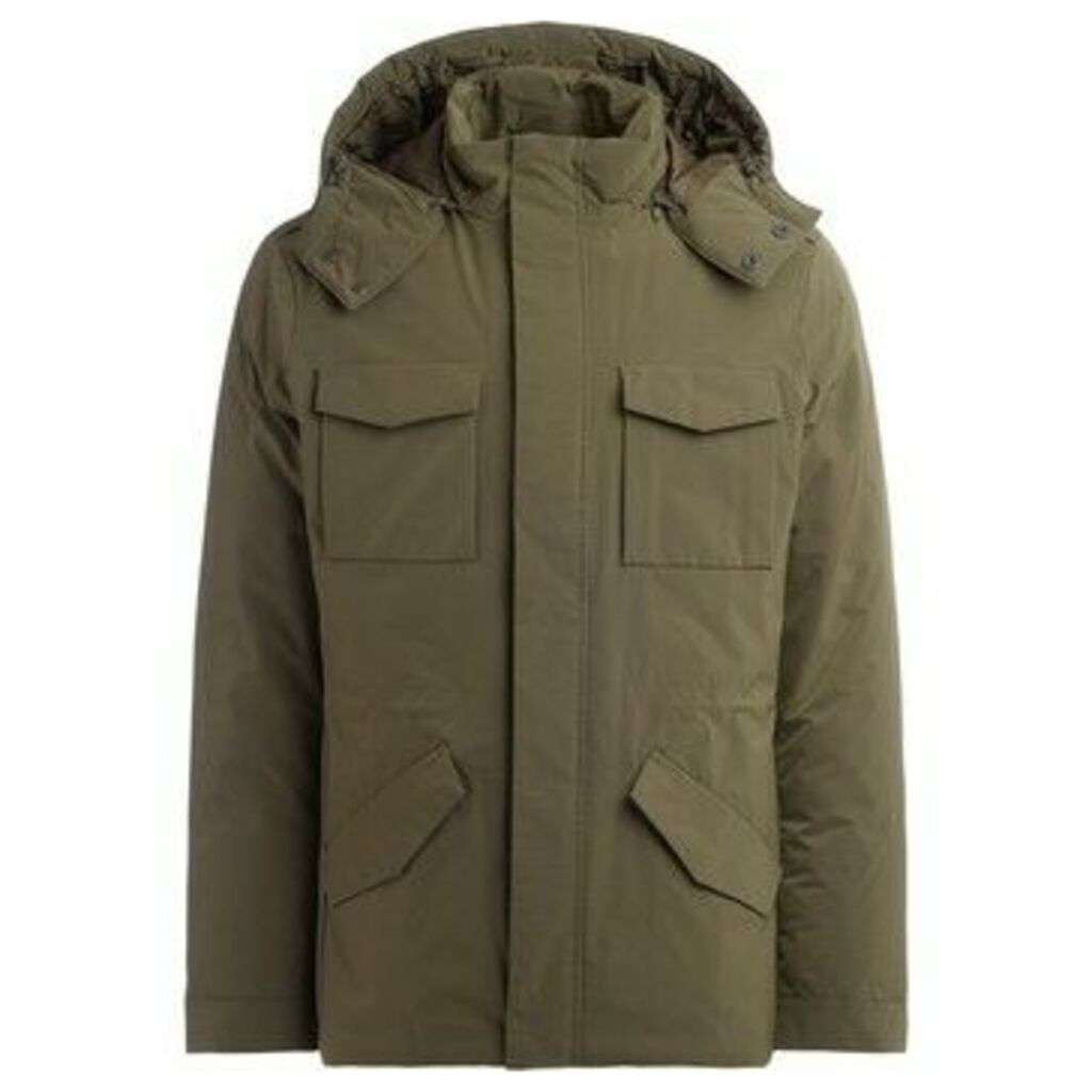 Museum  model Bradford jacket in military green fabric with hood  women's Parka in Green