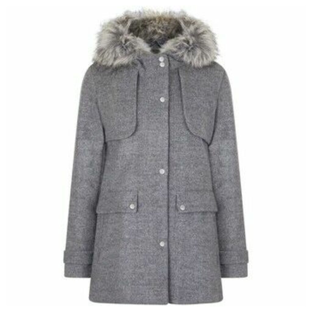 Grey Wool Duffle Coat  in Grey