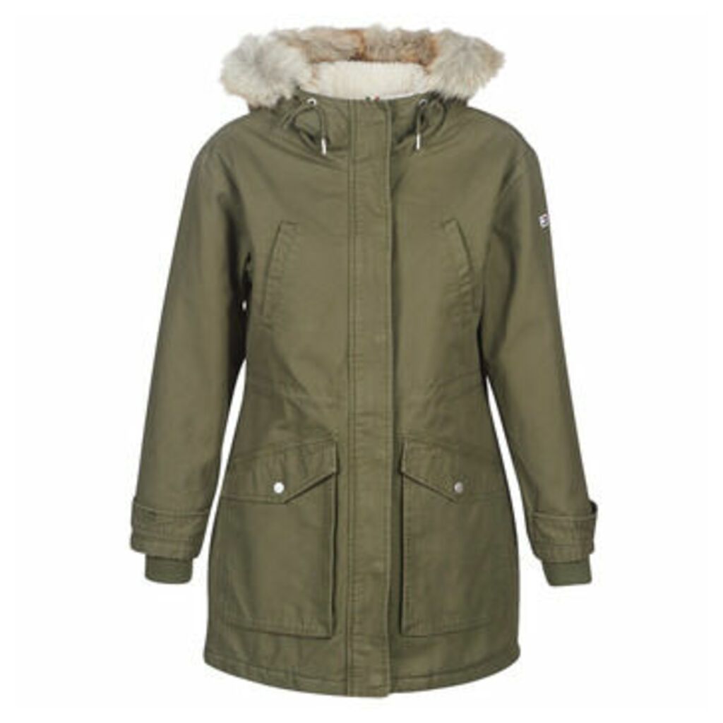 TJW ESSENTIAL LINED COTTON PARKA  women's Parka in Green