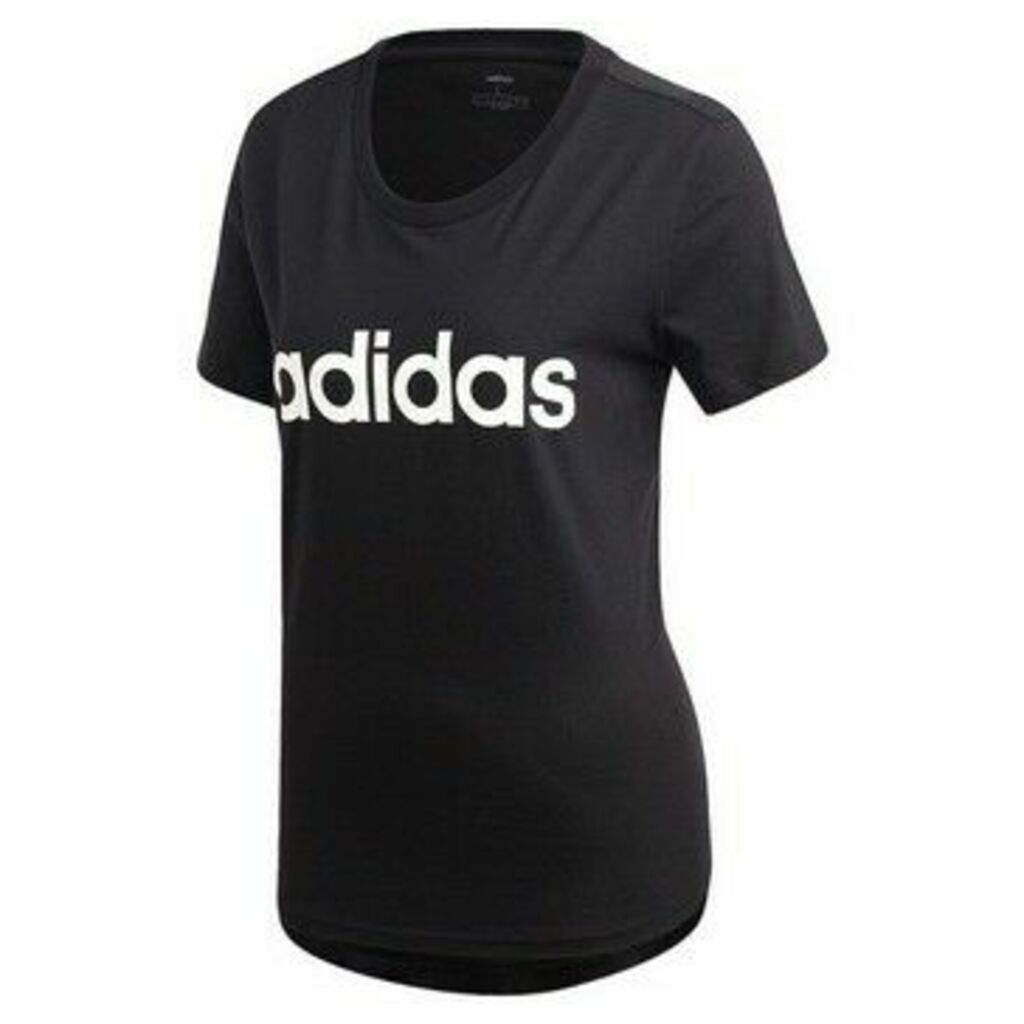 adidas  Essentials Linear Slim  women's T shirt in Black