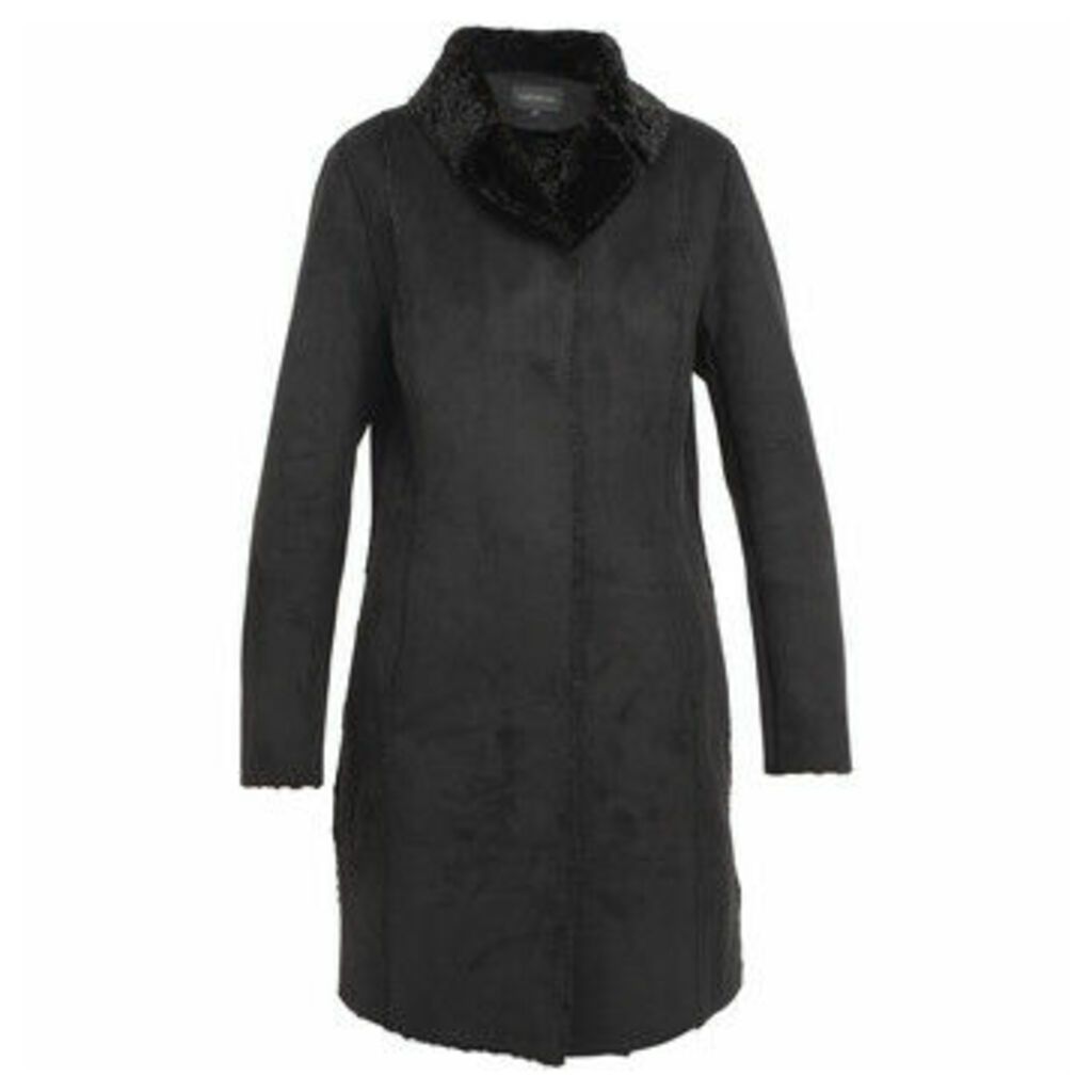 RIVAL suede long coat  women's Coat in Black