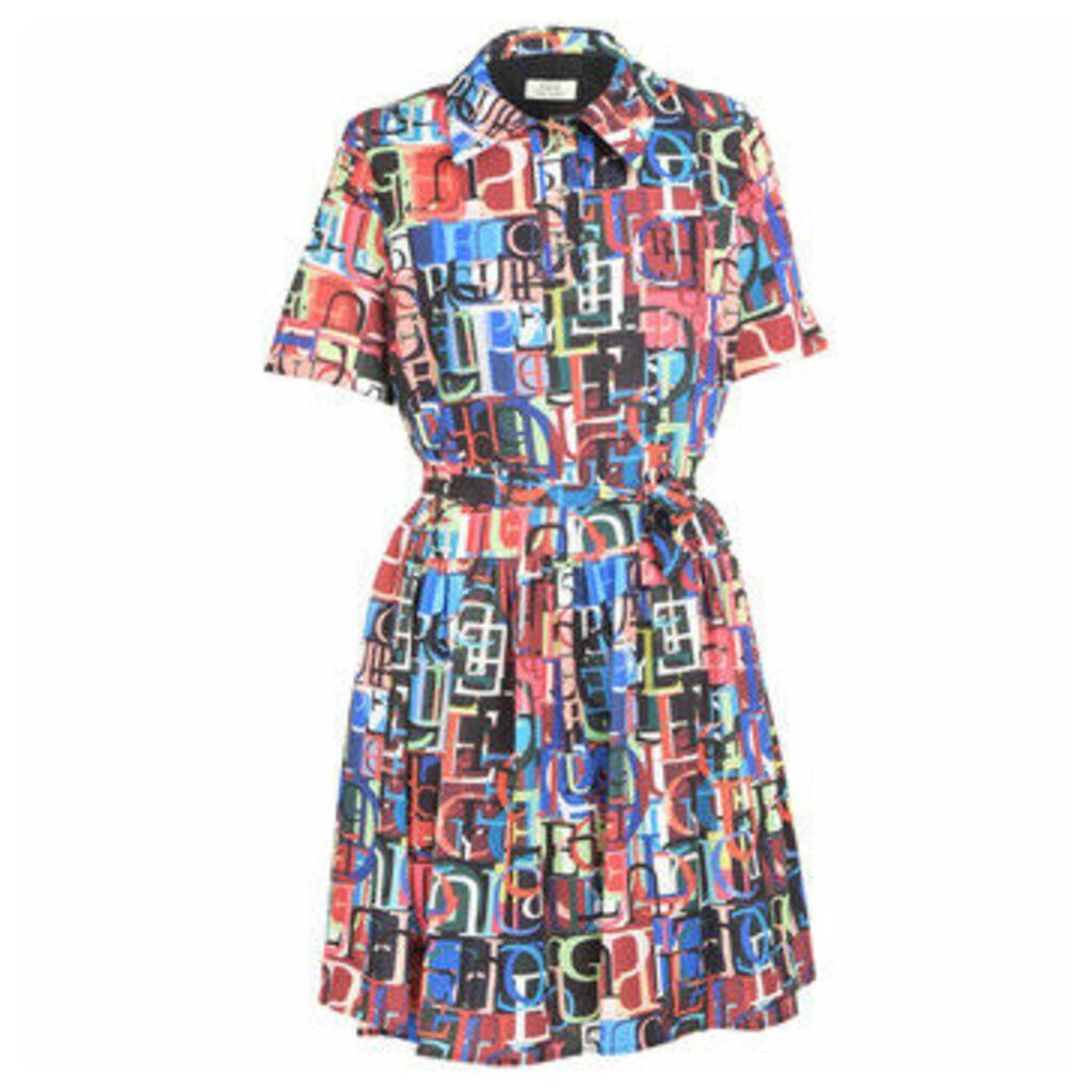 Cuplé  Printed dress with short sleeves  women's Dress in Multicolour