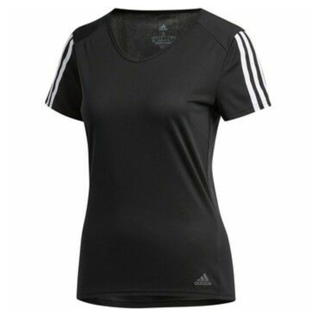 adidas  Run 3S Tee W  women's T shirt in Black