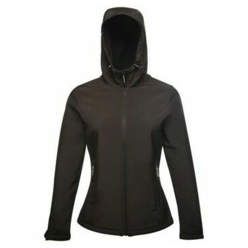 Arley II Printable Hooded Softshell Jacket Black  women's Coat in Black