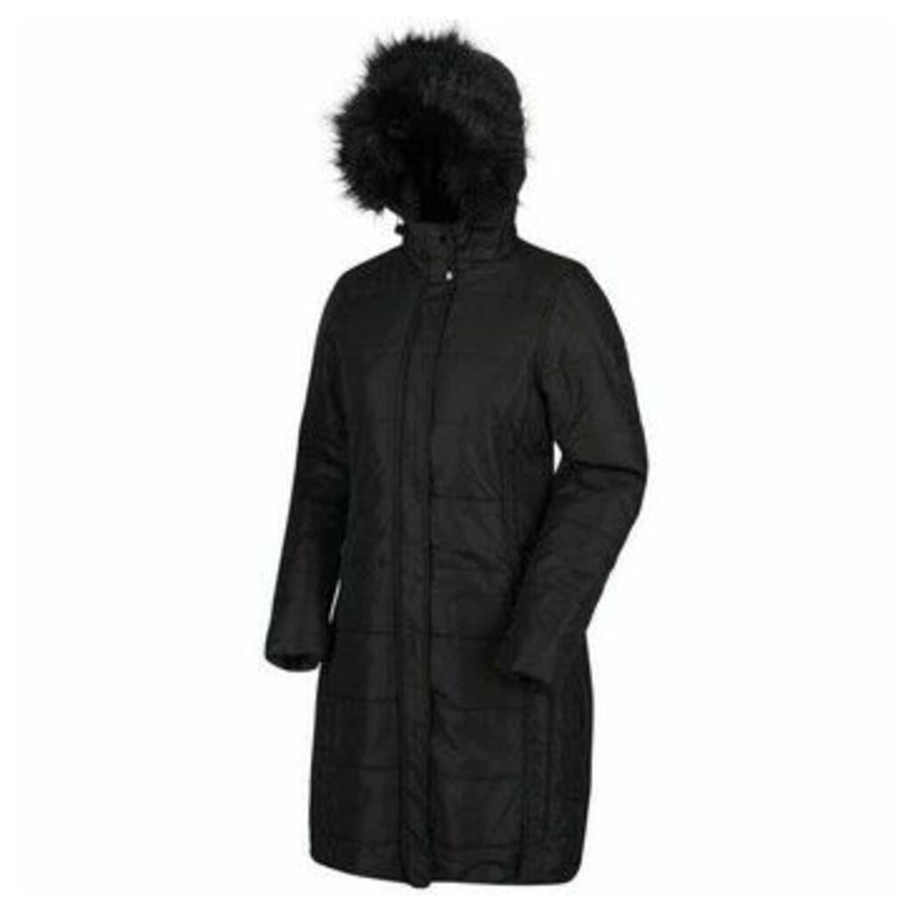 Regatta  Fermina II Long Length Quilted Puffer Parka Jacket Black  women's Coat in Black