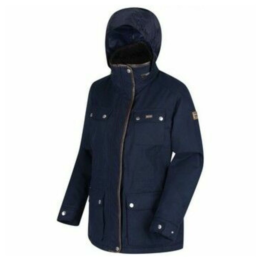 Lizbeth Waterproof Insulated Jacket with Concealed Hood Blue  women's Parka in Blue