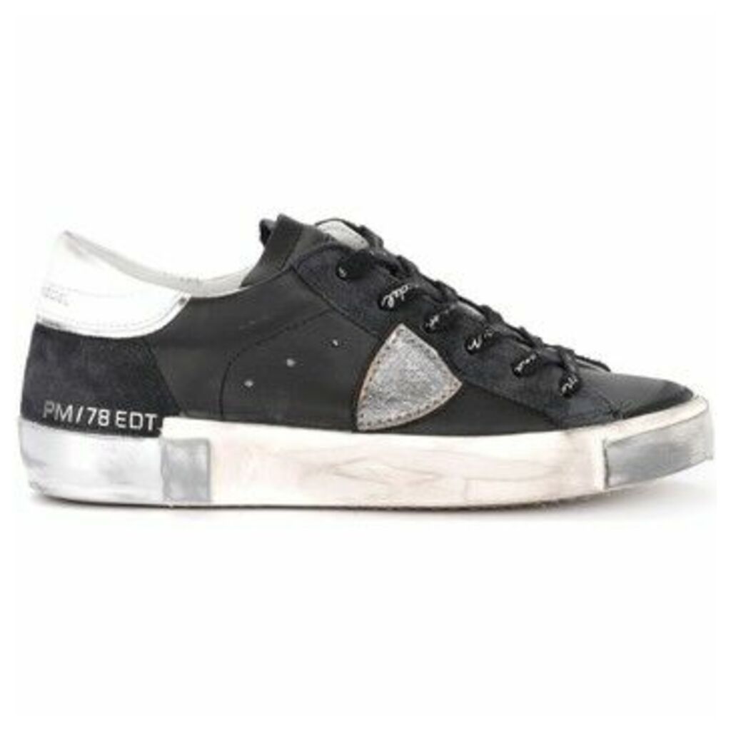 Paris X sneaker in black leather with silver detail  women's Shoes (Trainers) in Black