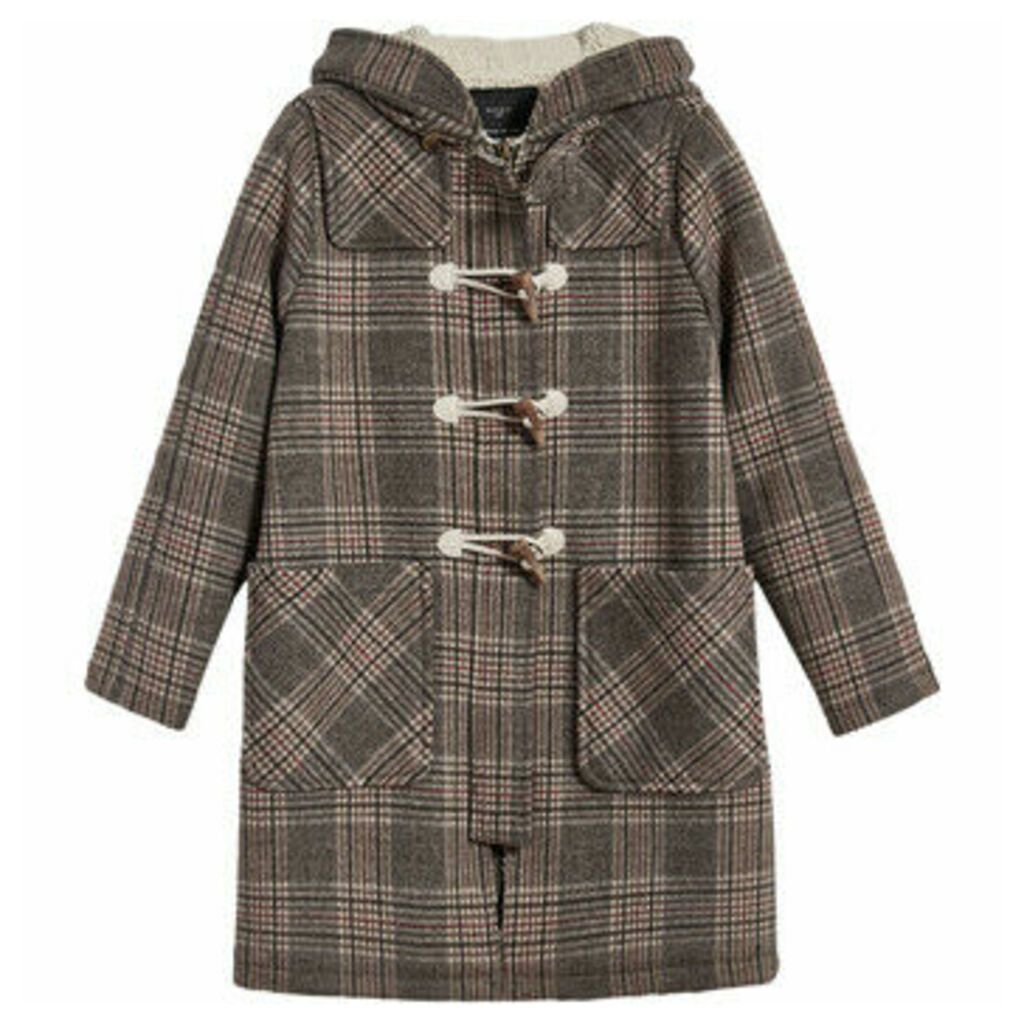  Checked duffle coat  women's Parka in Brown