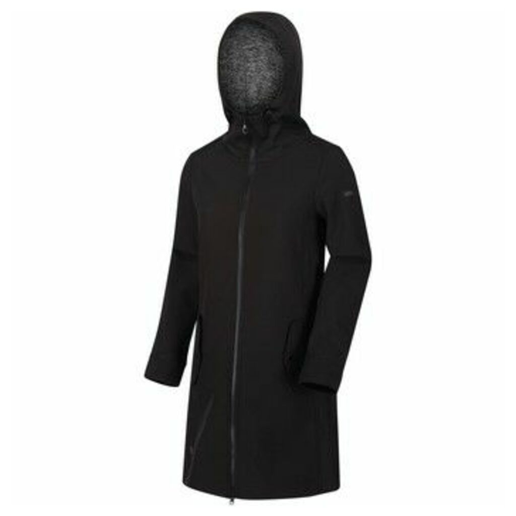 Regatta  Adelphia Long Length Marl Hooded Softshell Jacket Black  women's Coat in Black