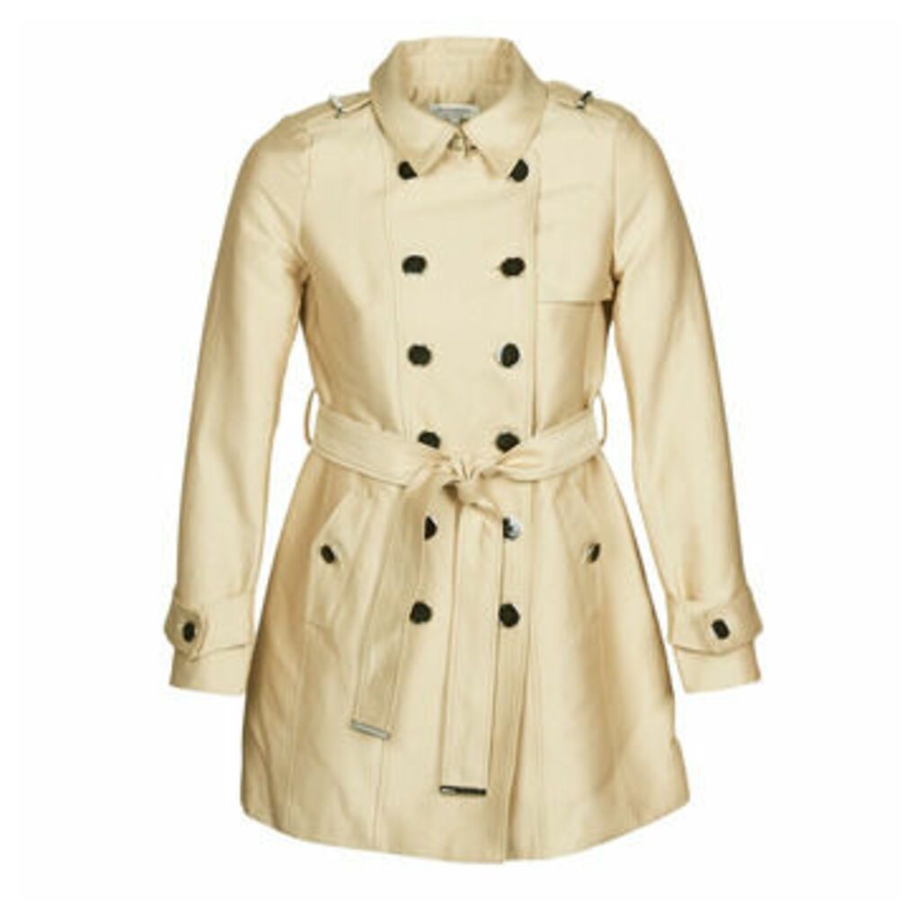 GROOVE  women's Trench Coat in Beige. Sizes available:UK 10