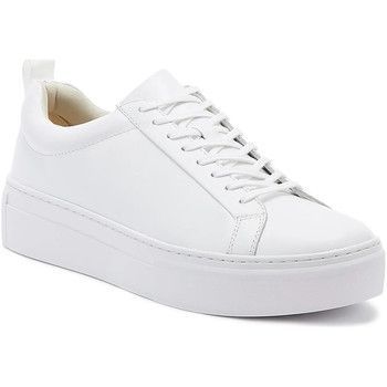 Zoe Platform Leather Womens White / White Trainers  women's Shoes (Trainers) in White