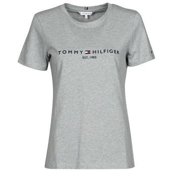 TH ESS HILFIGER C-NK REG TEE SS  women's T shirt in Grey. Sizes available:S,XL,XS