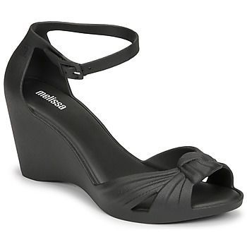 VELVET WEDGE AD  women's Sandals in Black. Sizes available:5,7