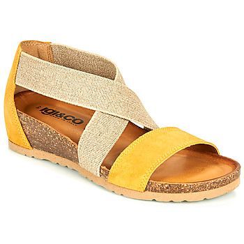 MEZZINA  women's Sandals in Yellow. Sizes available:4