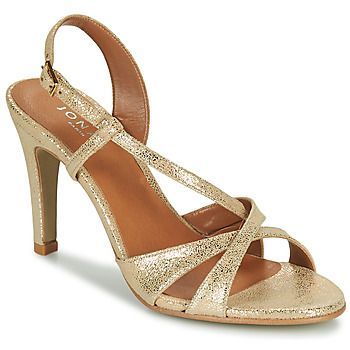 DUFANT  women's Sandals in Gold. Sizes available:5,5.5