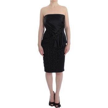 Black Strapless Embel  women's Dress in multicolour. Sizes available:EU S