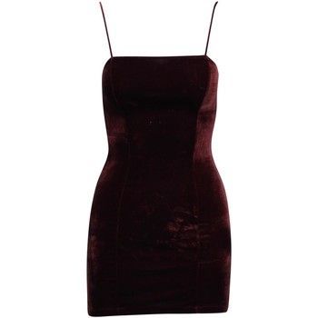 Mini Velvet Brown  women's Dress in Brown. Sizes available:EU XS